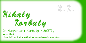 mihaly korbuly business card